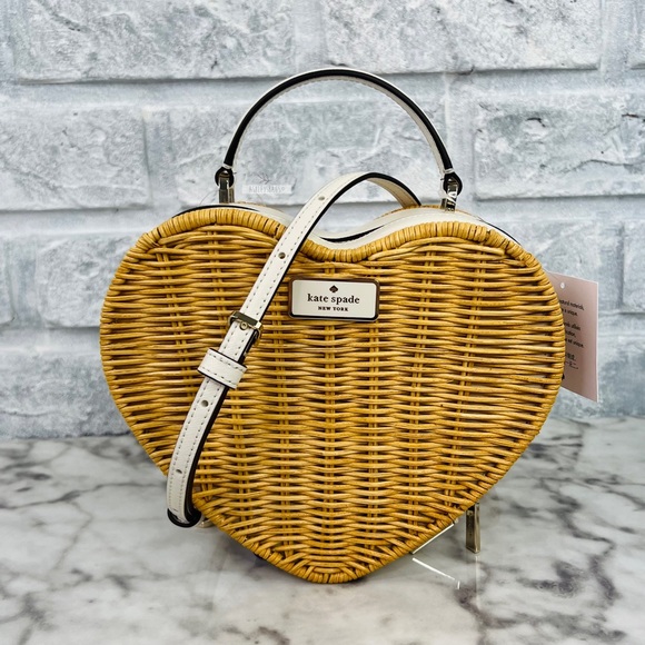 kate spade Handbags - Kate Spade Love Shack Heart Wicker Crossbody Handbag
